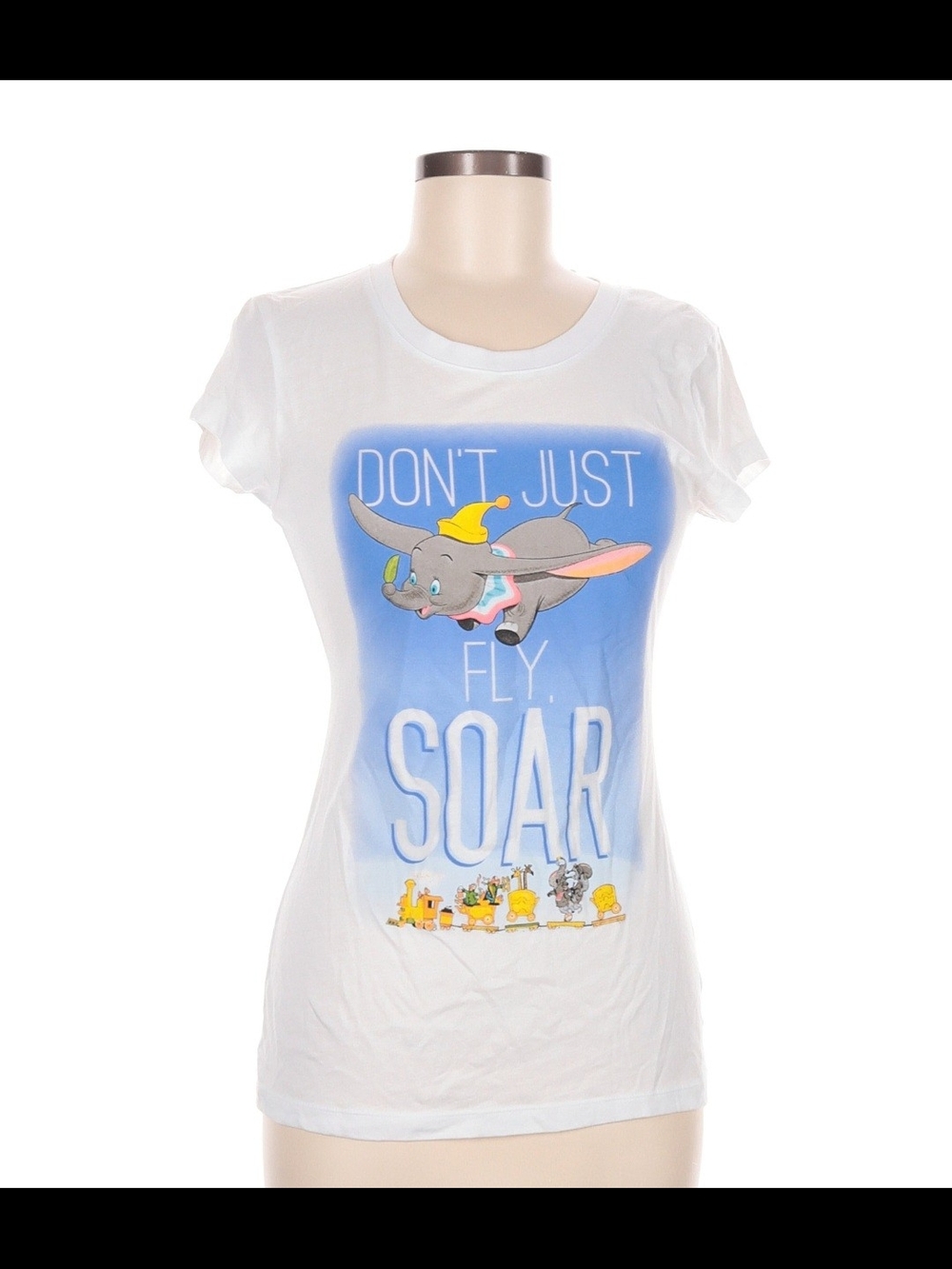 Disney White Short Sleeve Dumbo 'Don't Just Fly Soar' Tee